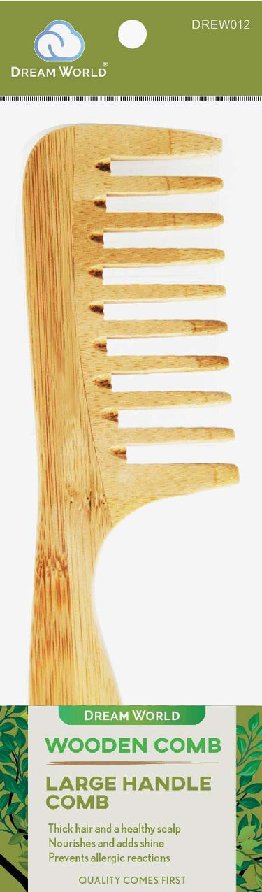 Dream World Wooden Comb Large Handle Comb - ANNS BEAUTY SUPPLY